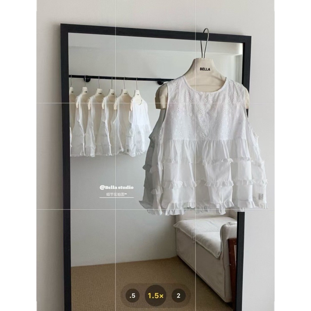 ✈️現貨-//Bella家 // 花朵刺繡減齡背心小衫~9.15-細節圖10