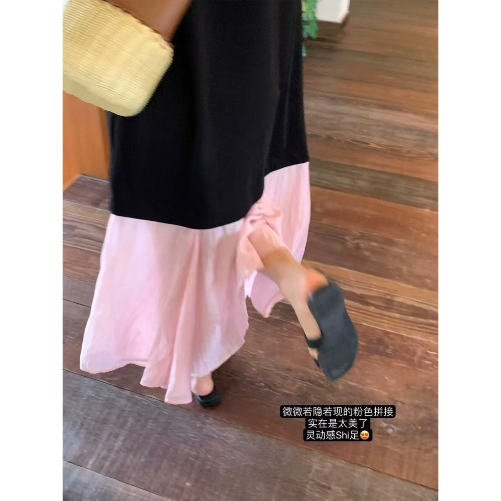 ✈️現貨-//Bella家 //粉色拼接設計感連衣裙~9.15-細節圖6