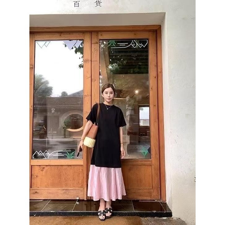 ✈️現貨-//Bella家 //粉色拼接設計感連衣裙~9.15-細節圖8