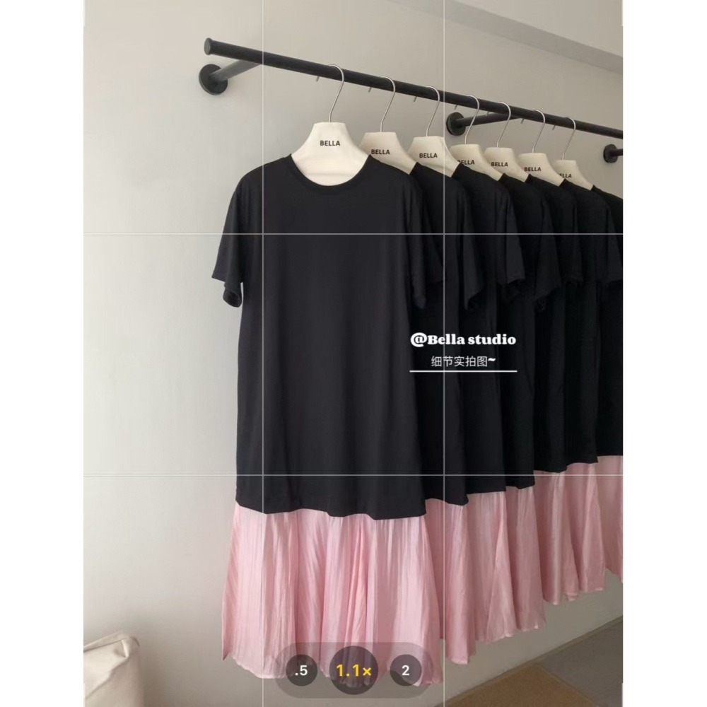 ✈️現貨-//Bella家 //粉色拼接設計感連衣裙~9.15-細節圖9