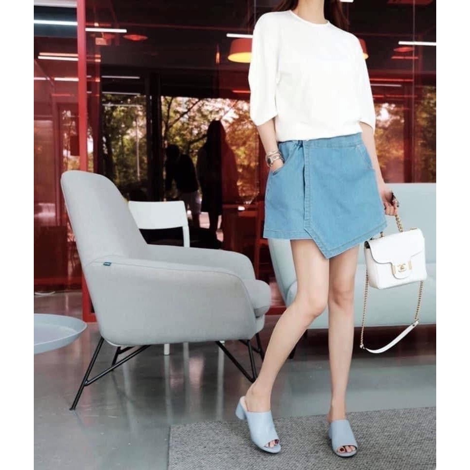 ✈️現貨-韓國🇰🇷// 側扣牛仔褲裙-細節圖2