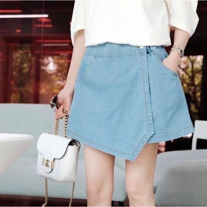 ✈️現貨-韓國🇰🇷// 側扣牛仔褲裙-細節圖3