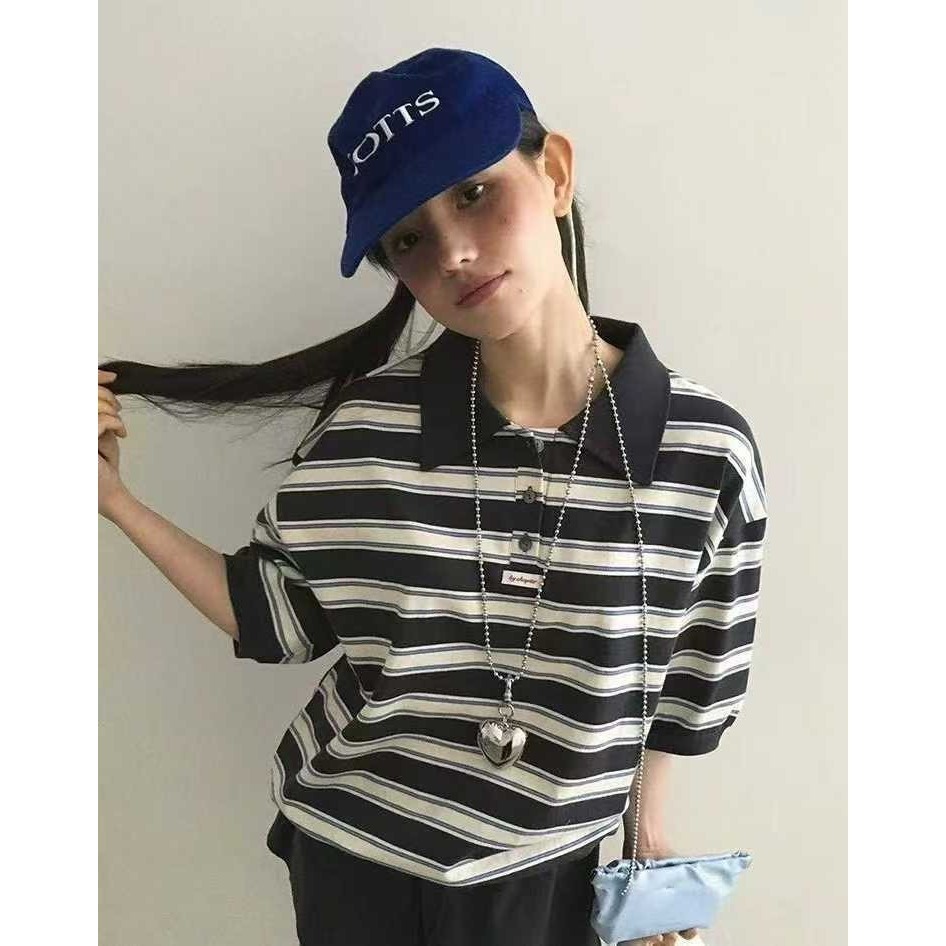 ✈️藍現貨-//WGWE家//條紋POLO領上衣~11.10-細節圖3