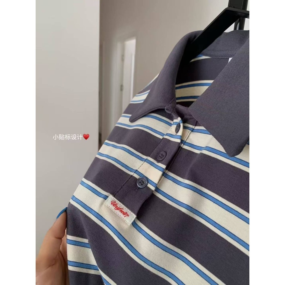 ✈️藍現貨-//WGWE家//條紋POLO領上衣~11.10-細節圖4