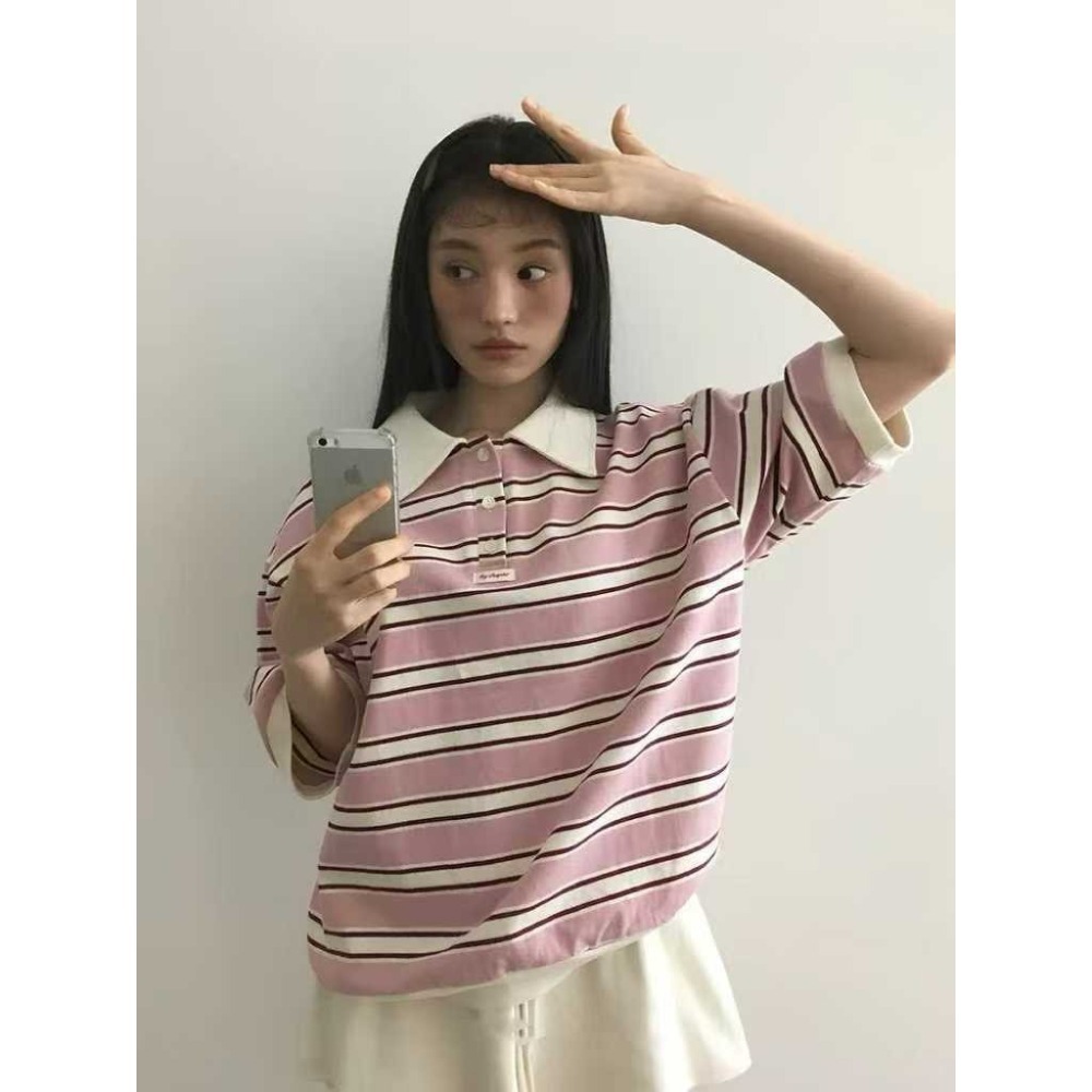 ✈️藍現貨-//WGWE家//條紋POLO領上衣~11.10-細節圖5