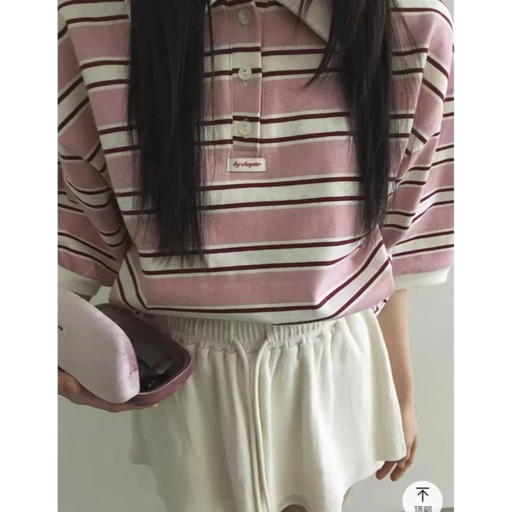 ✈️藍現貨-//WGWE家//條紋POLO領上衣~11.10-細節圖6