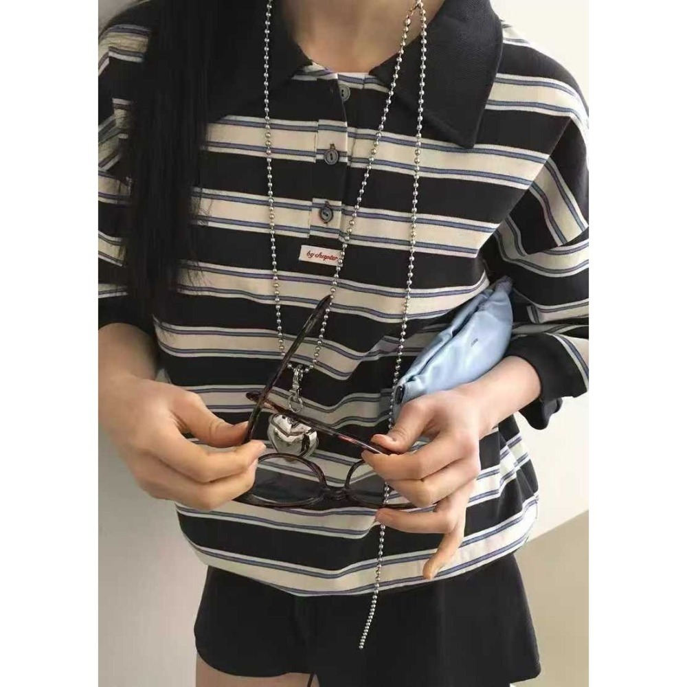 ✈️藍現貨-//WGWE家//條紋POLO領上衣~11.10-細節圖8