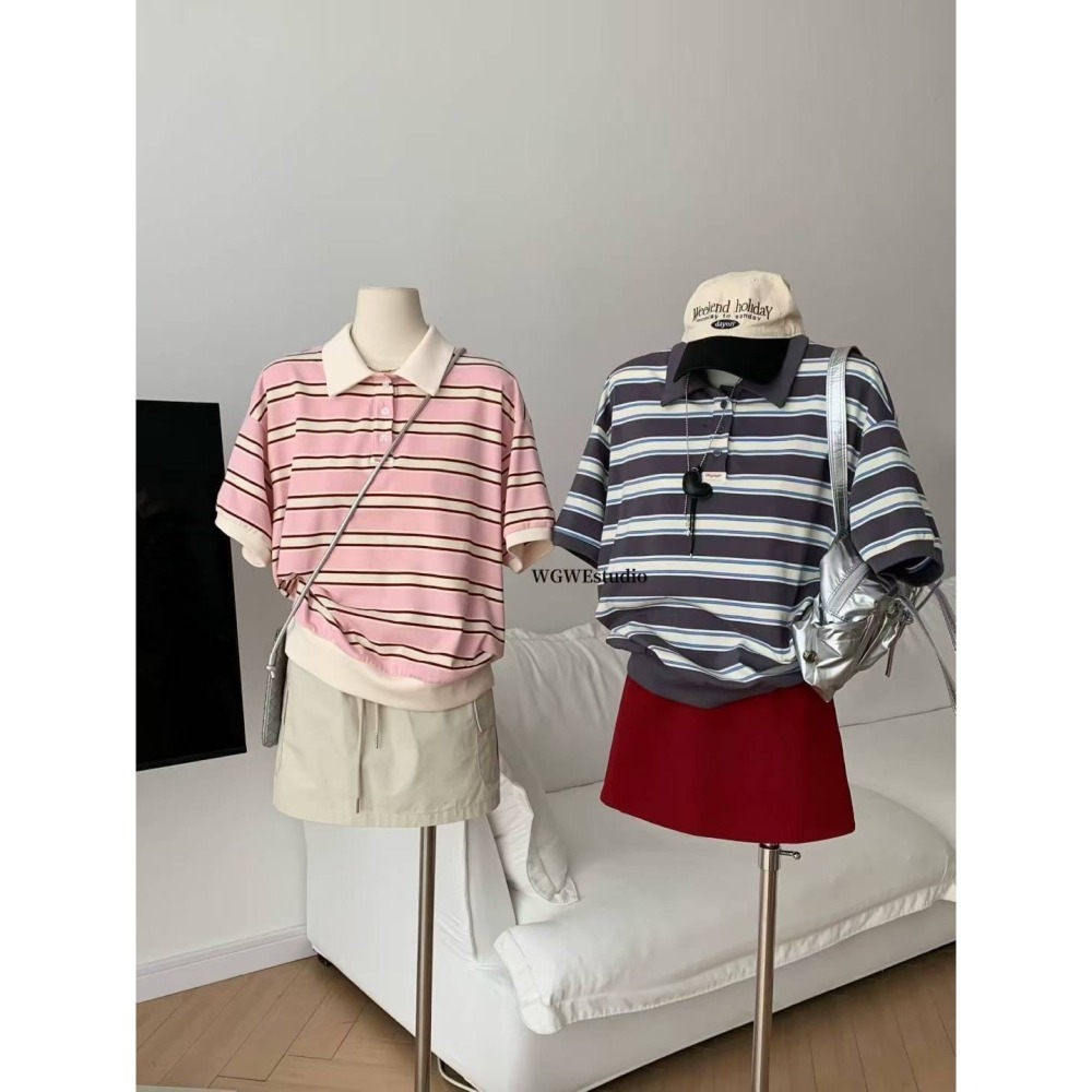 ✈️藍現貨-//WGWE家//條紋POLO領上衣~11.10-細節圖11