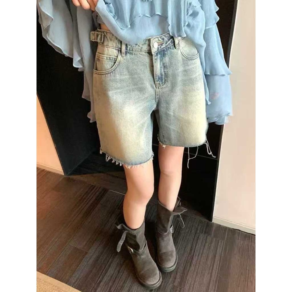✈️L碼現貨-WGWE家//復古刷色牛仔短褲~11.15-細節圖4