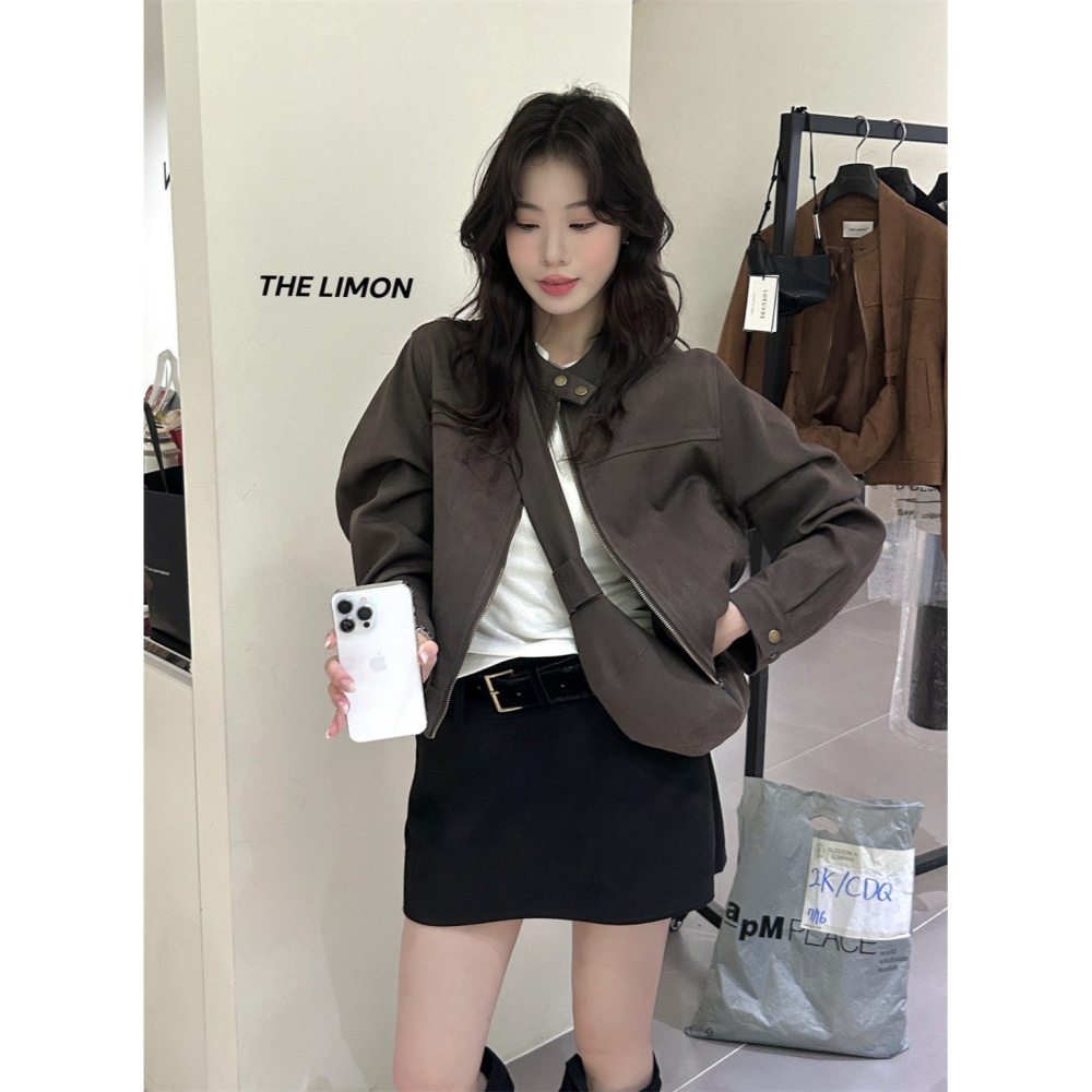 ✈️預購-//檸檬家🍋//麂皮絨短版外套＋同款包組~11.30-細節圖3