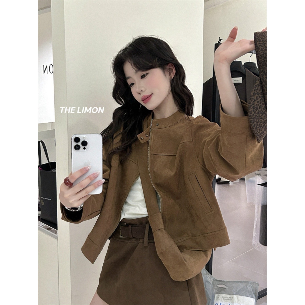 ✈️預購-//檸檬家🍋//麂皮絨短版外套＋同款包組~11.30-細節圖6