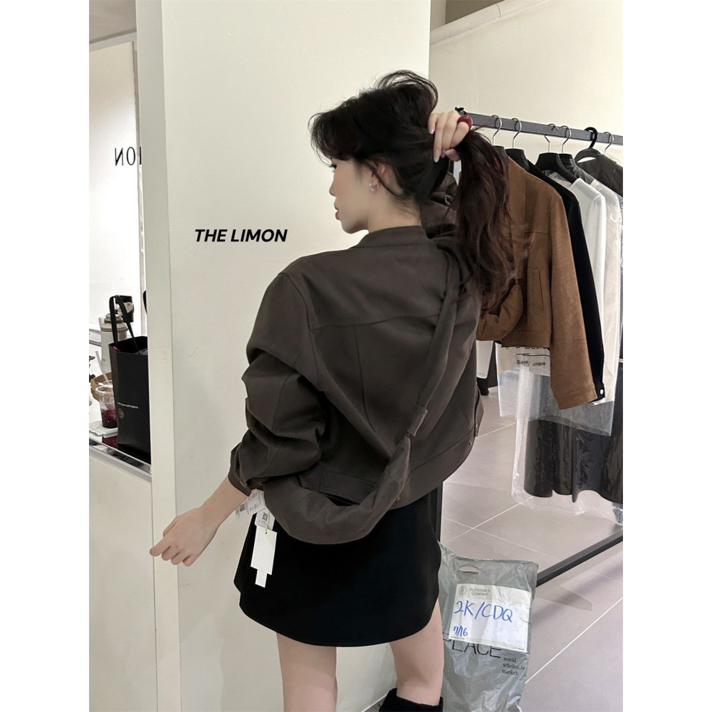 ✈️預購-//檸檬家🍋//麂皮絨短版外套＋同款包組~11.30-細節圖9