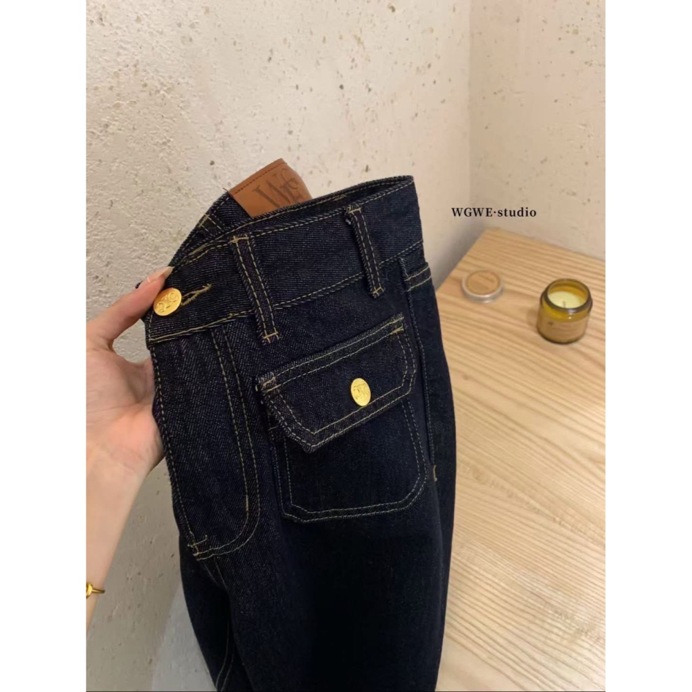✈️預購-//WGWE家//前袋設計高腰直筒牛仔褲~12.20-細節圖8