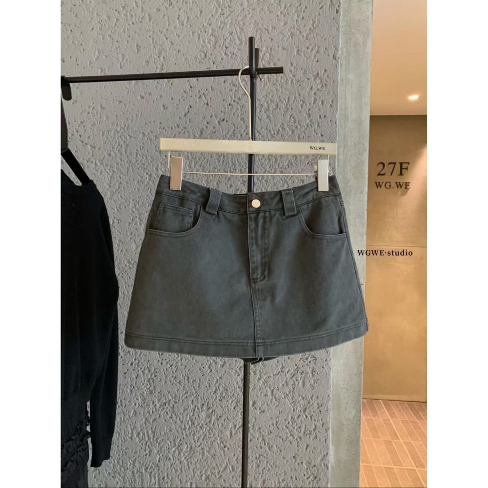✈️預購-//WGWE家//黑灰色調顯瘦牛仔半身裙~12.20-細節圖9