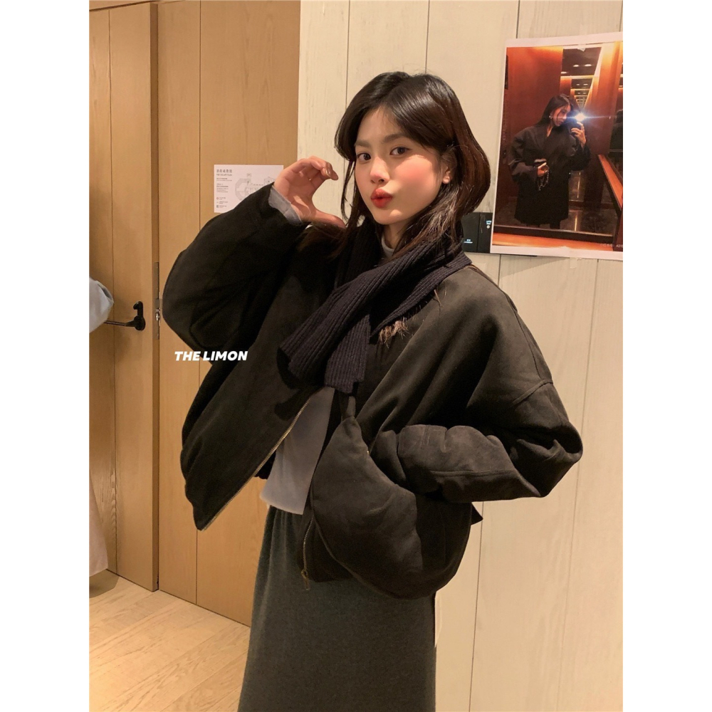 ✈️預購-//檸檬家🍋///整組的麂皮絨羽絨感外套~12.25-細節圖5