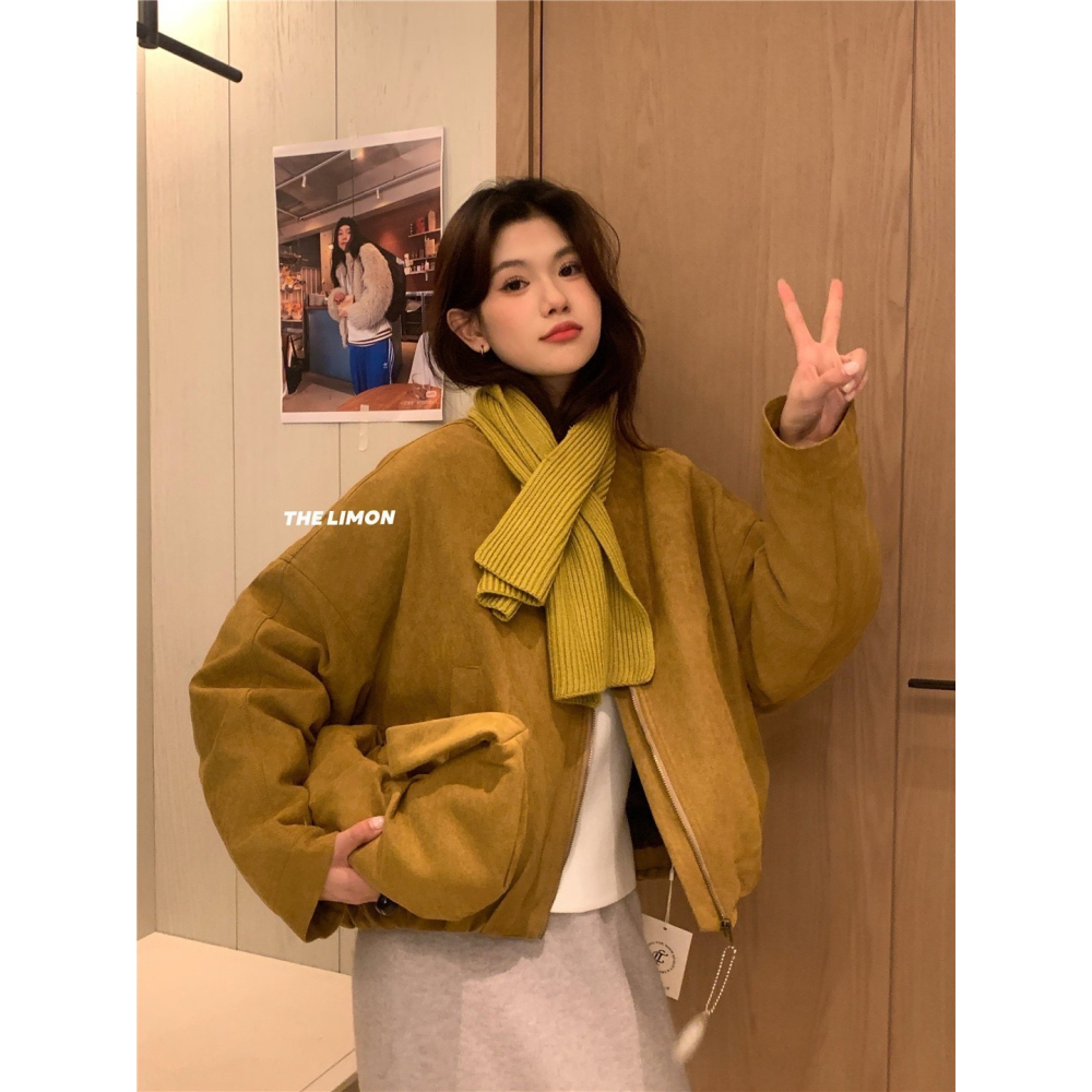 ✈️預購-//檸檬家🍋///整組的麂皮絨羽絨感外套~12.25-細節圖7