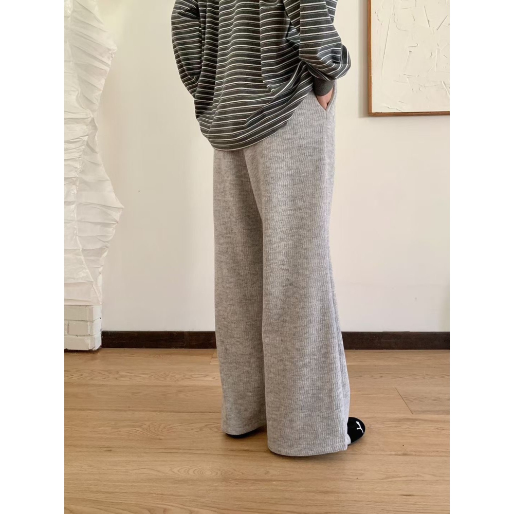 ✈️預購-韓國🇰🇷//巧克力家//微磨毛針織厚實寬褲~12.25-細節圖5