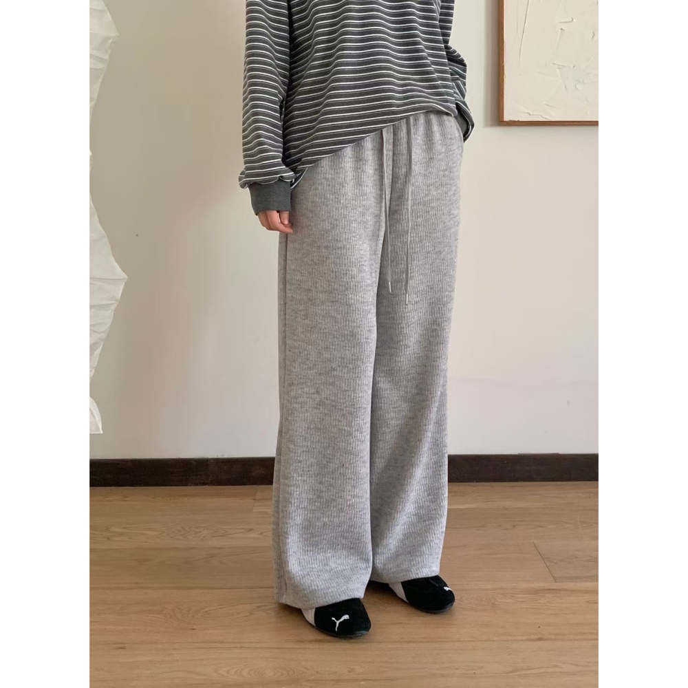 ✈️預購-韓國🇰🇷//巧克力家//微磨毛針織厚實寬褲~12.25-細節圖6