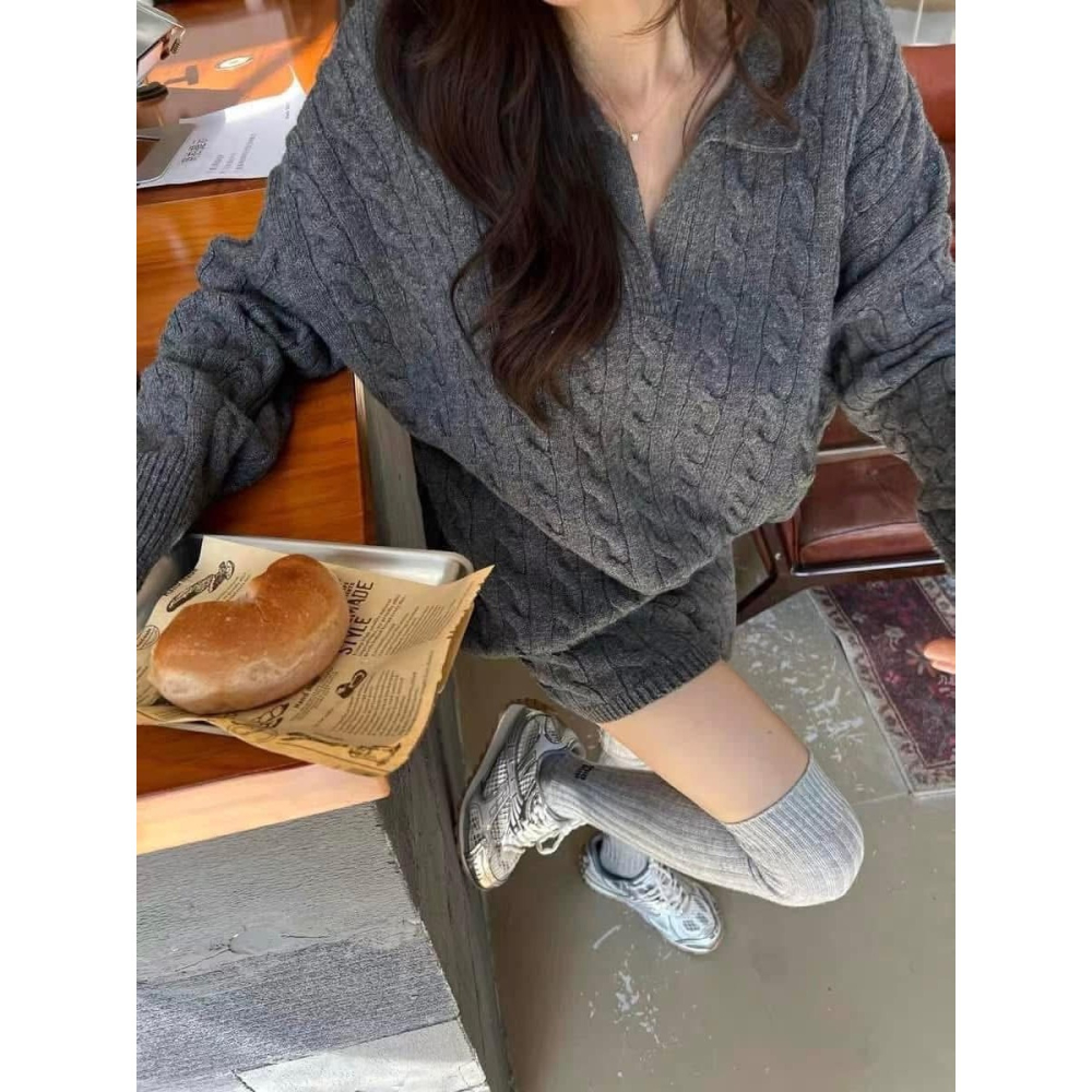 ✈️預購-麻花織感毛衣短褲套裝~12.25-細節圖2