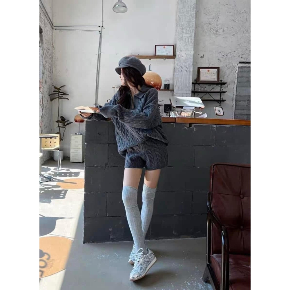 ✈️預購-麻花織感毛衣短褲套裝~12.25-細節圖5