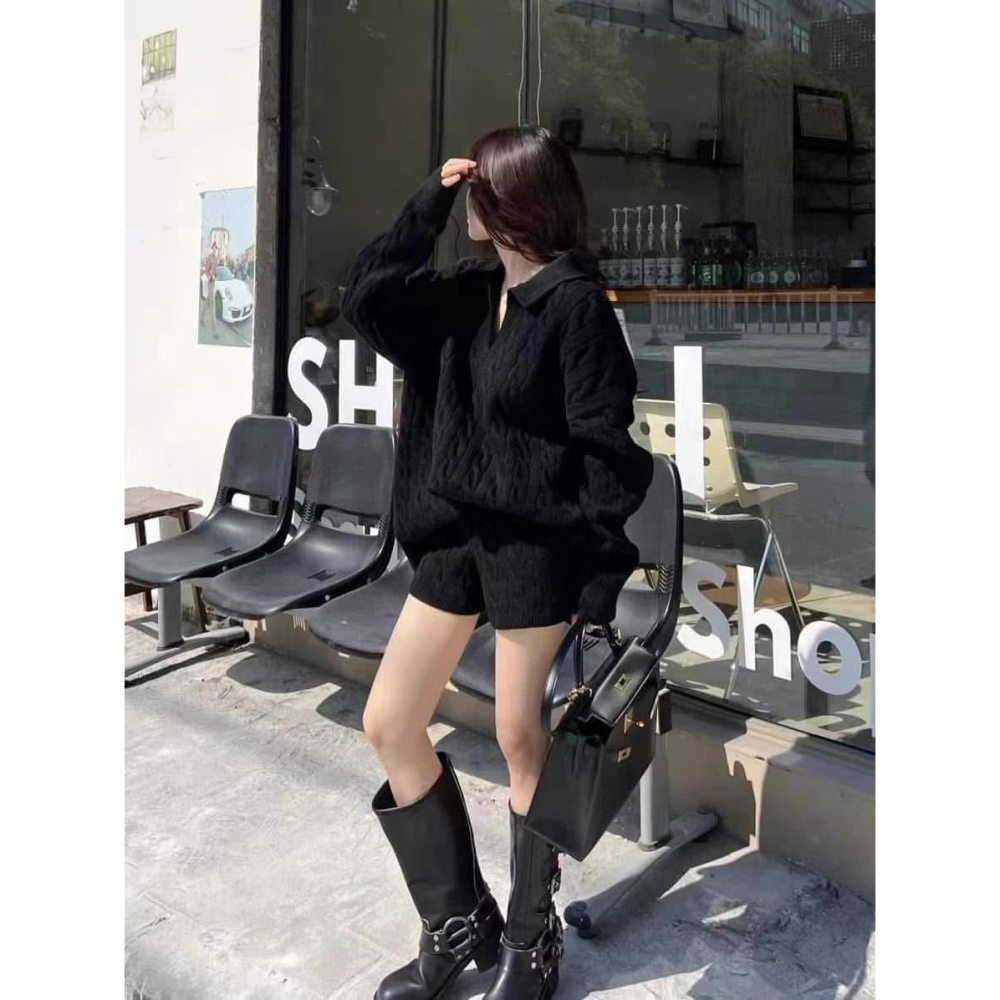 ✈️預購-麻花織感毛衣短褲套裝~12.25-細節圖6