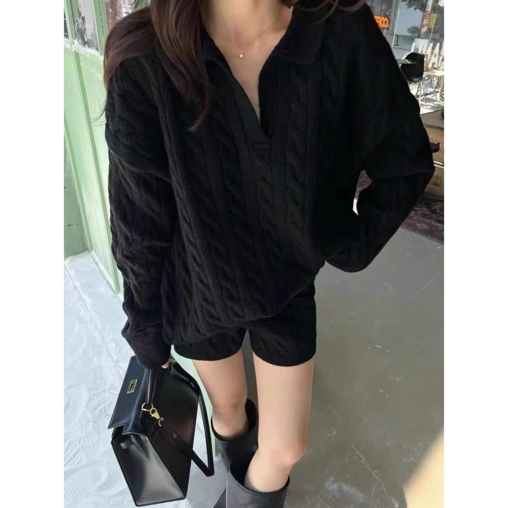 ✈️預購-麻花織感毛衣短褲套裝~12.25-細節圖9