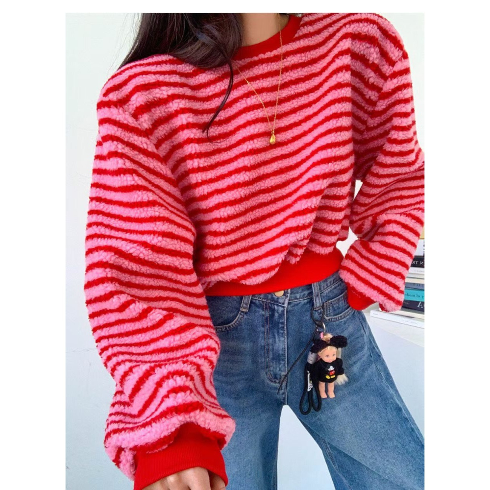 ✈️預購-韓國🇰🇷//糖果系條紋柔柔衛衣~1.15-細節圖6