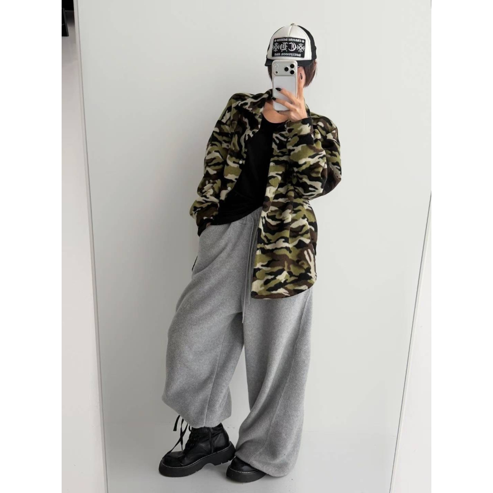 ✈️預購-韓國🇰🇷//柔絨迷彩翻領外套~1.25-細節圖8