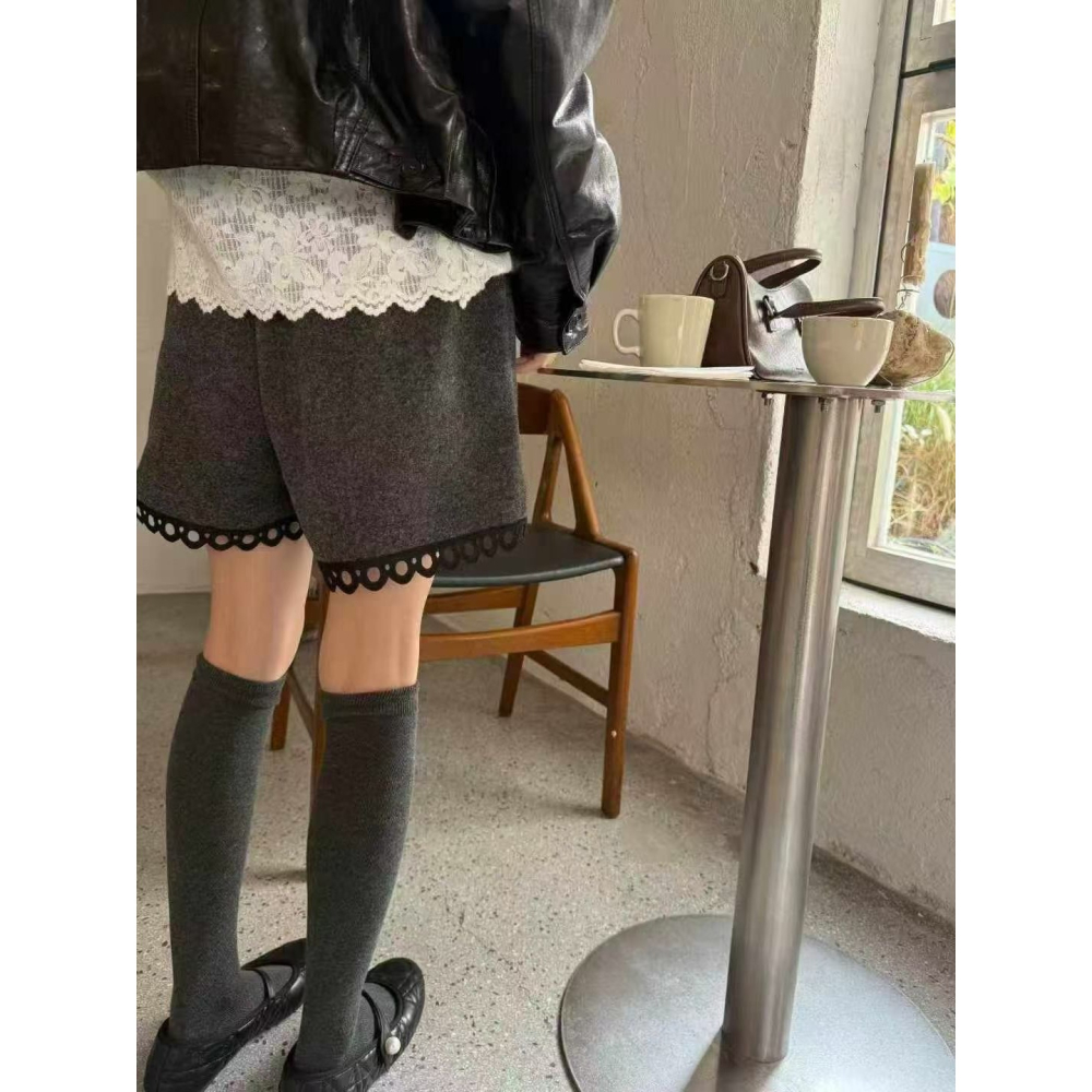 ✈️預購//Bella家//花邊羊毛短褲~2.5-細節圖4