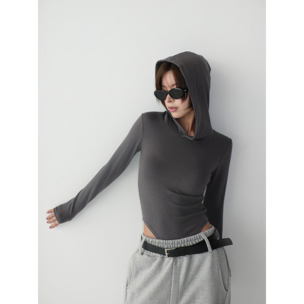 ✈️預購-韓國🇰🇷//修身連帽包臀上衣~3.31-細節圖6