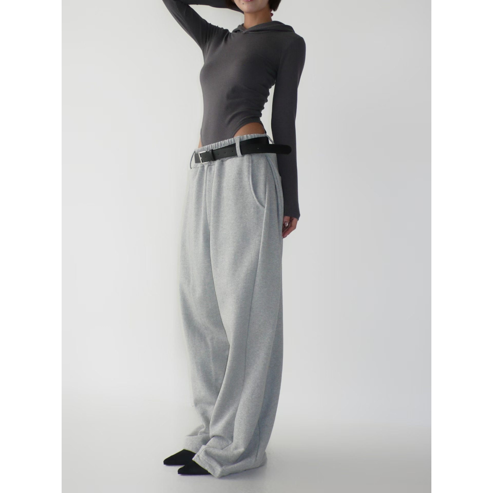 ✈️預購-韓國🇰🇷//側邊壓線寬鬆長褲（附皮帶）~3.31-細節圖4