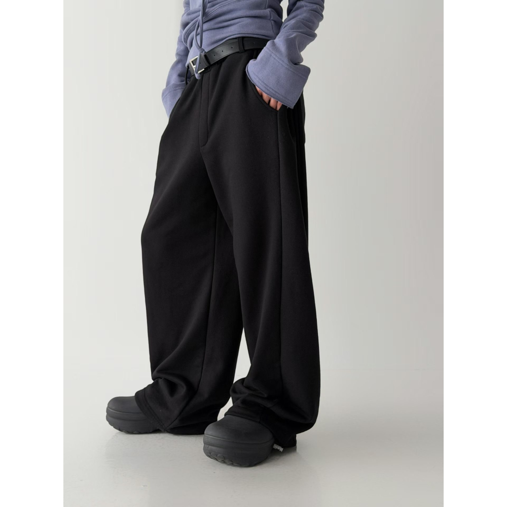 ✈️預購-韓國🇰🇷//側邊壓線寬鬆長褲（附皮帶）~3.31-細節圖5