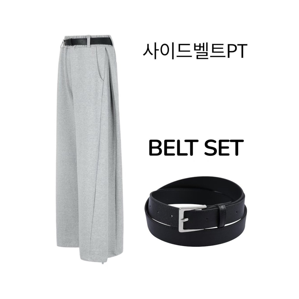 ✈️預購-韓國🇰🇷//側邊壓線寬鬆長褲（附皮帶）~3.31-細節圖9