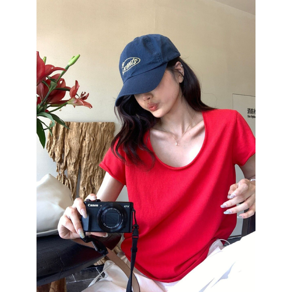 ✈️預購//檸檬家🍋//薄感微透U領短袖Tee5.10-細節圖6