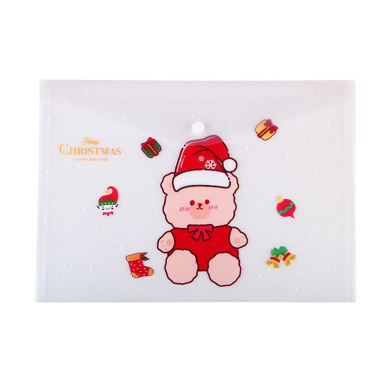 聖誕節文件袋【台灣現貨+電子發票】A4文件袋 資料夾 文具 辦公 學生 文件夾 檔案袋 鈕扣 聖誕節-細節圖2