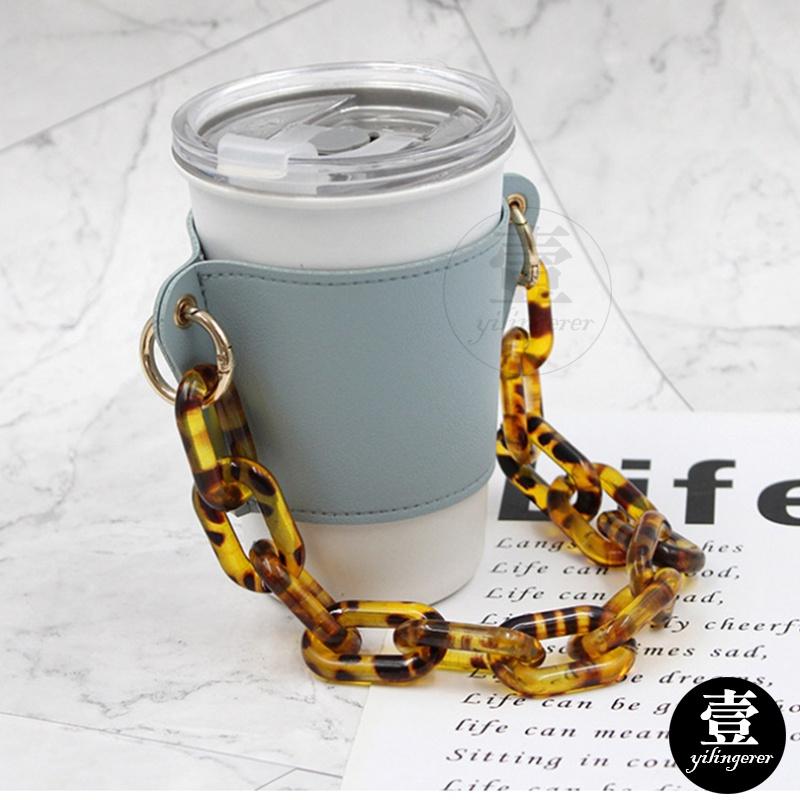 杯套 飲料袋 飲料杯套 飲料杯袋 環保杯套 鍊條 皮革杯套 環保提袋 隔熱杯套 咖啡杯套 環保飲料提袋 奶茶杯套-細節圖9