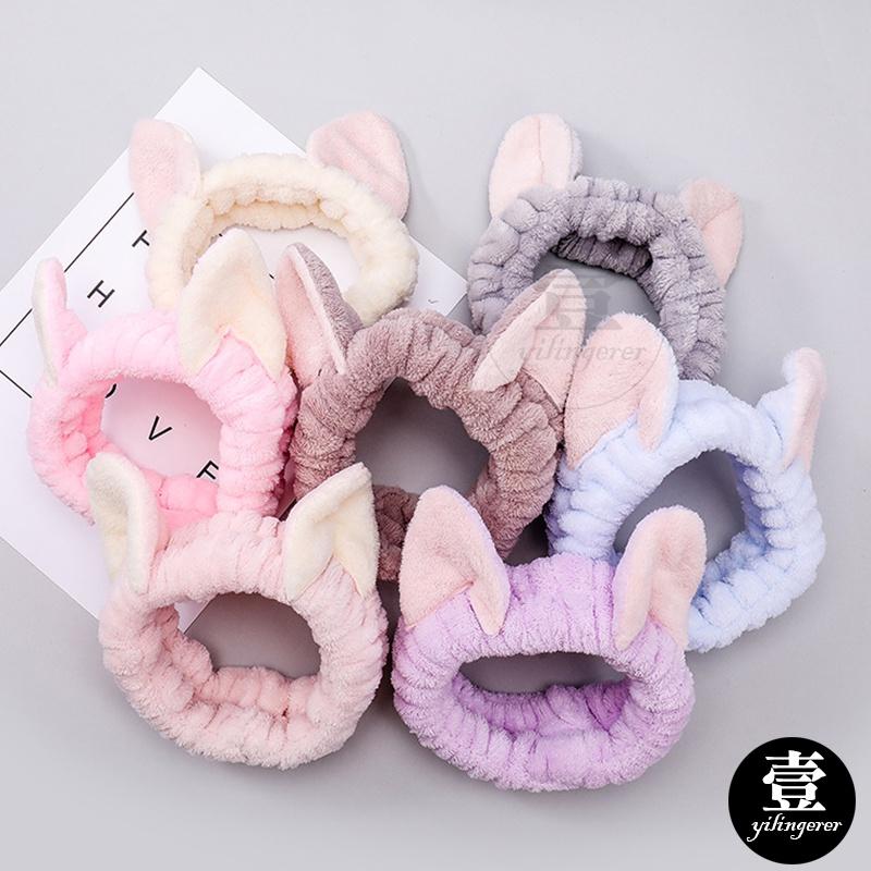 可愛貓耳束髮帶 洗臉髮帶 貓耳髮帶 洗臉神器 毛絨髮飾 洗臉束髮帶 化妝髮帶 彈性髮帶 貓耳髮帶 敷面膜工具 貓耳朵髮帶-細節圖7