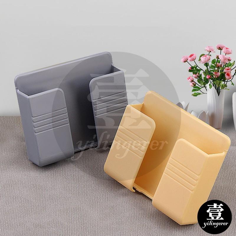 壁掛式遙控器收納盒 台灣現貨 手機充電支架 多用途收納盒 收納架 電源線插座-細節圖6