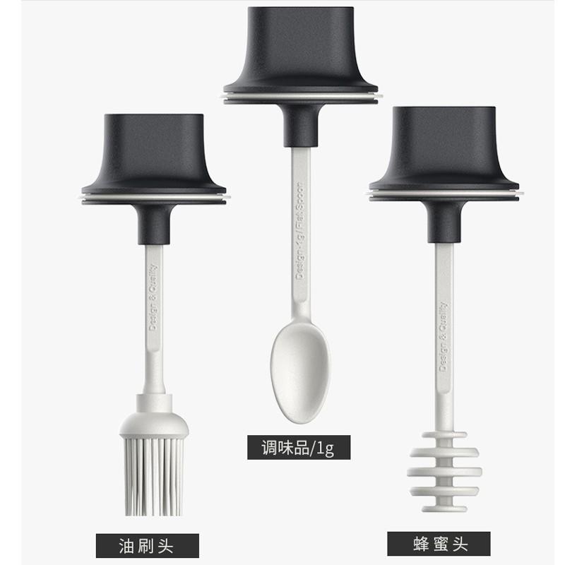 帶勺密封調味罐 玻璃調料罐 台灣現貨 調味罐 自帶湯匙調味罐 調味瓶 調味罐 帶勺調味罐 湯匙調味罐 蜂蜜罐 油刷罐-細節圖3