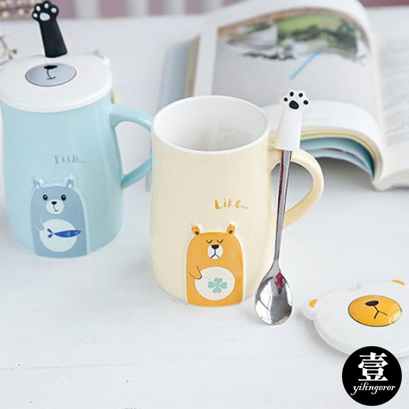 [台灣現貨秒發&發票] 小熊陶瓷杯 馬克杯【壹零二二】情侶杯子 送禮 情人節 聖誕 交換禮物【E0220427】-細節圖6
