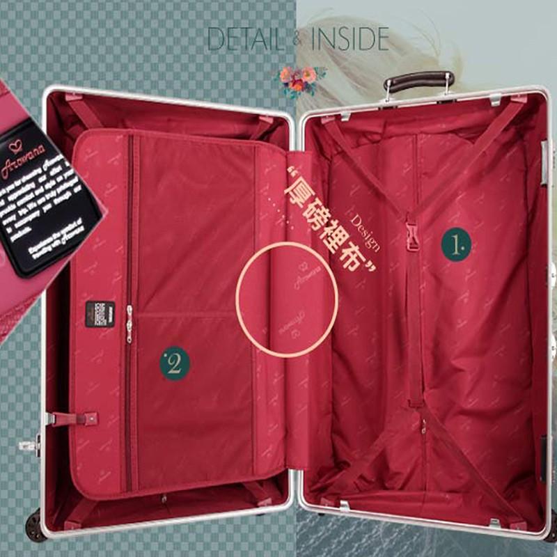 【原廠公司貨&發票】Arowana 亞諾納 皇家典韻 20吋 25吋 29吋【壹零二二】真皮手把鋁框避震輪旅行箱/行李箱-細節圖8