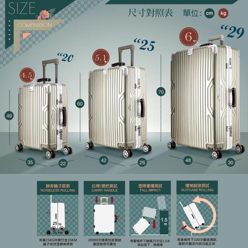 【原廠公司貨&發票】Arowana 亞諾納 皇家典韻 20吋 25吋 29吋【壹零二二】真皮手把鋁框避震輪旅行箱/行李箱-細節圖9