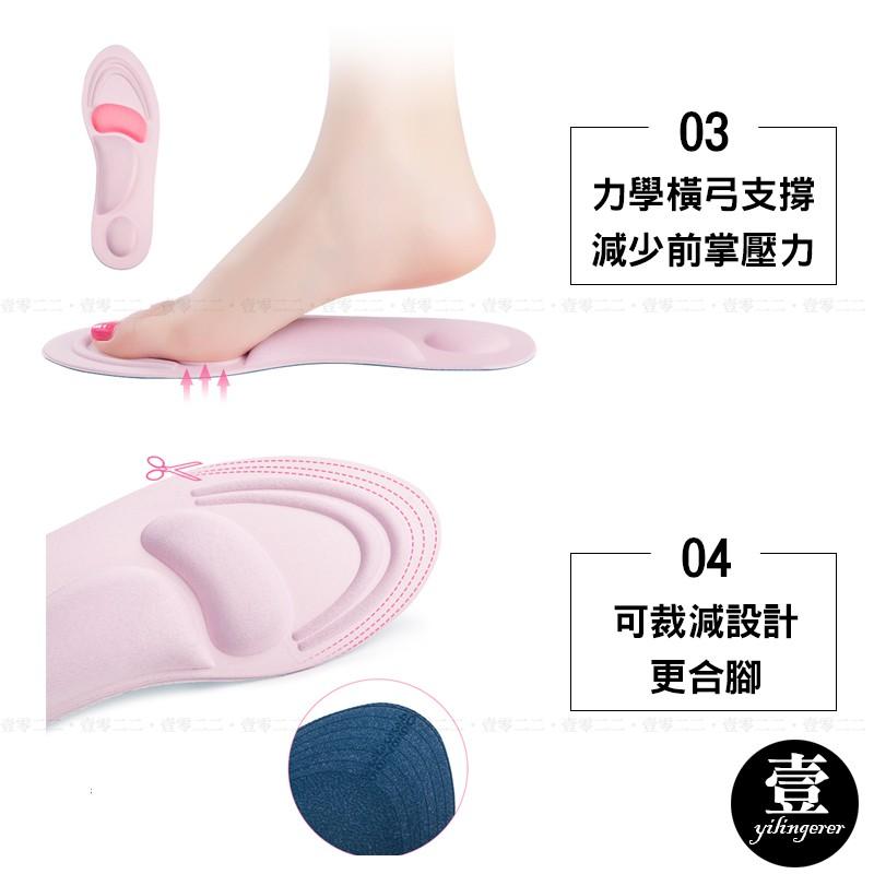 4D立體紓壓鞋墊【台灣現貨+電子發票】可裁剪 台灣現貨 記憶鞋墊 透氣吸汗 後跟墊 減壓 久站 足弓墊-細節圖4
