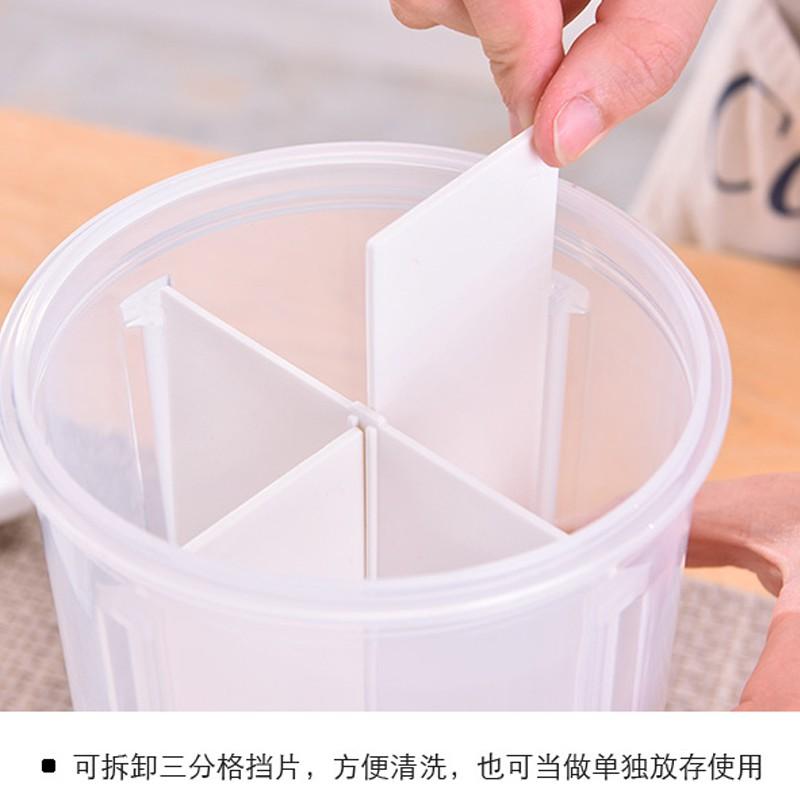 [台灣現貨秒發]分格透明密封罐 透明塑膠罐【壹零二二】冰箱保鮮罐 廚房五穀雜糧收納罐 食品收納儲物罐【E0220242】-細節圖6