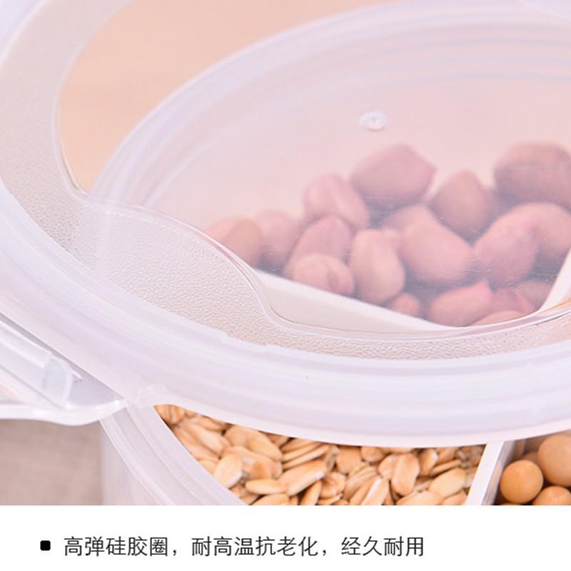 [台灣現貨秒發]分格透明密封罐 透明塑膠罐【壹零二二】冰箱保鮮罐 廚房五穀雜糧收納罐 食品收納儲物罐【E0220242】-細節圖8
