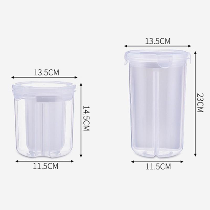 [台灣現貨秒發]分格透明密封罐 透明塑膠罐【壹零二二】冰箱保鮮罐 廚房五穀雜糧收納罐 食品收納儲物罐【E0220242】-細節圖9