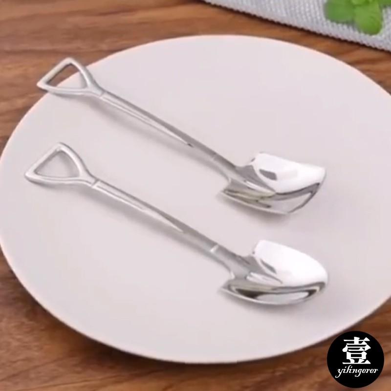 304鏟子造型湯匙 鏟子湯匙 台灣現貨 鏡面 不鏽鋼 鏡面湯匙鏟子造型 婚禮小物-細節圖6