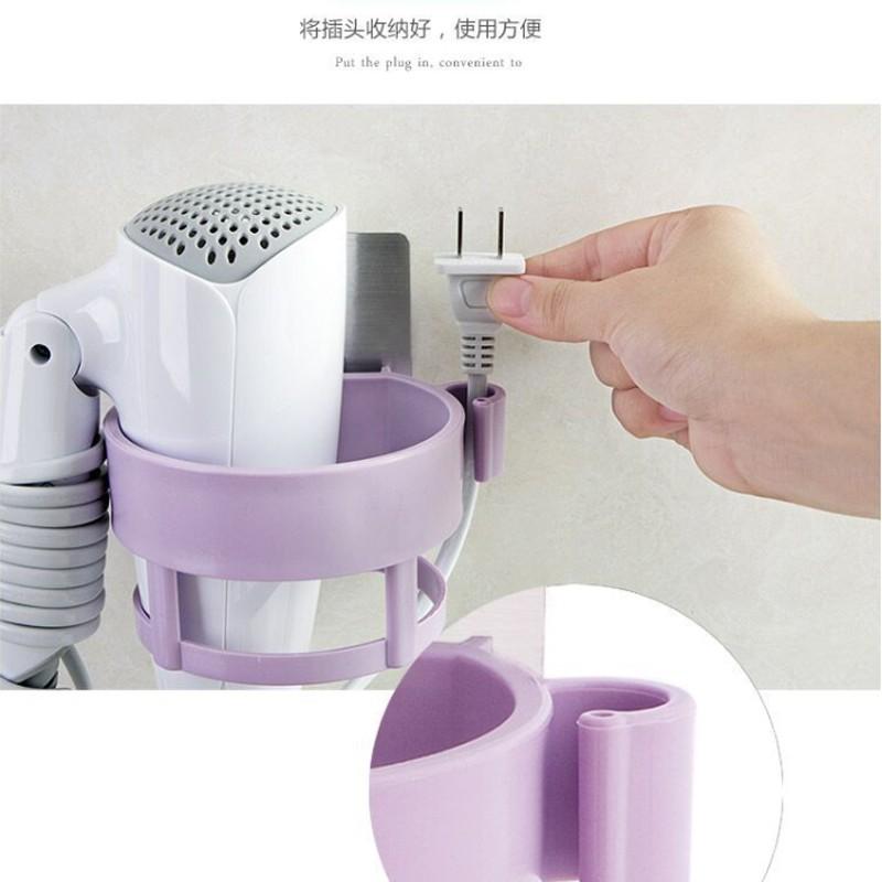 無痕吹風機架【台灣現貨+電子發票】無痕免打孔 台灣現貨 吹風機收納架 美容器具置物架掛架 多功能吹風機-細節圖3