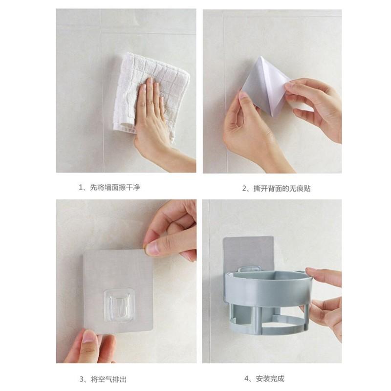 無痕吹風機架【台灣現貨+電子發票】無痕免打孔 台灣現貨 吹風機收納架 美容器具置物架掛架 多功能吹風機-細節圖6