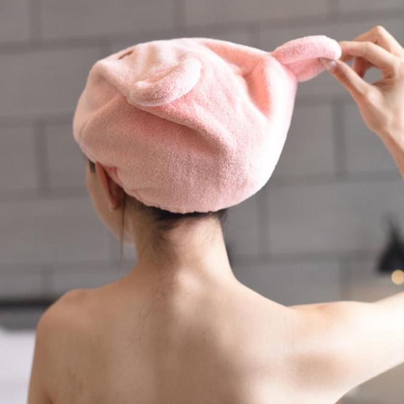 小熊吸水乾髮帽 神奇速乾【壹零二二】台灣現貨秒發&發票【E0220215】細纖維 珊瑚絨 擦髮帽 包頭巾 乾髮巾-細節圖3